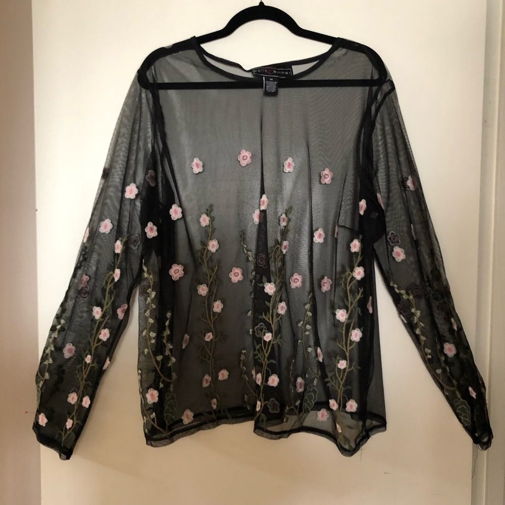 Sheer floral blouse